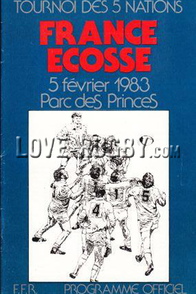 1983 France v Scotland  Rugby Programme