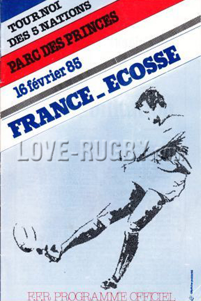 1985 France v Scotland  Rugby Programme