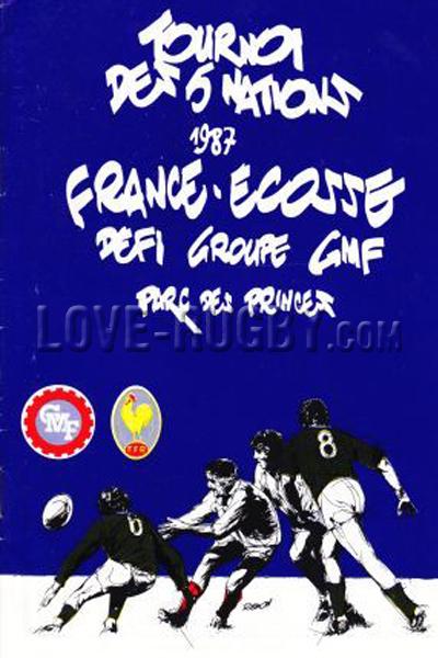 1987 France v Scotland  Rugby Programme