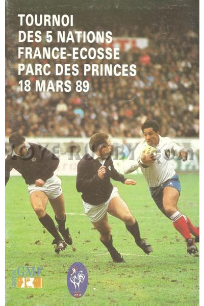 1989 France v Scotland  Rugby Programme