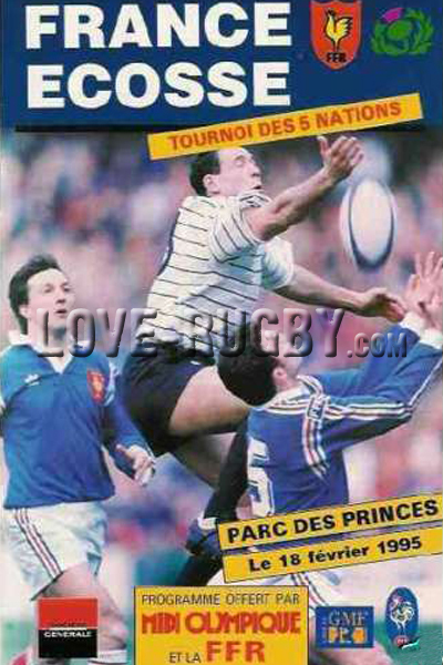 1995 France v Scotland  Rugby Programme