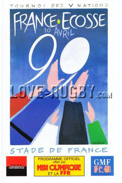 1999 France v Scotland  Rugby Programme