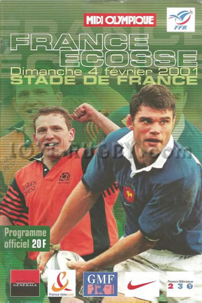 2001 France v Scotland  Rugby Programme