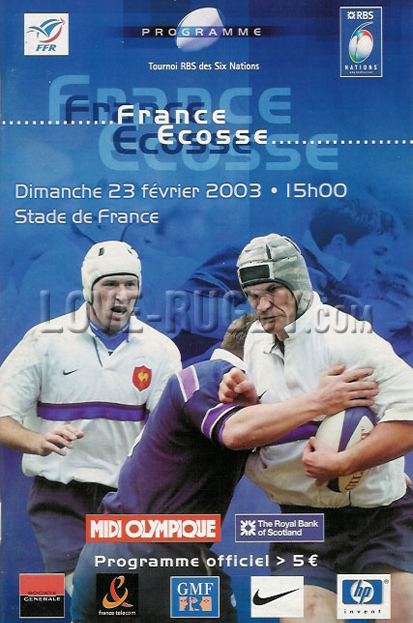 France Scotland 2003 memorabilia