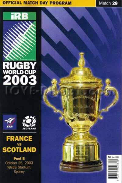 2003 France v Scotland  Rugby Programme