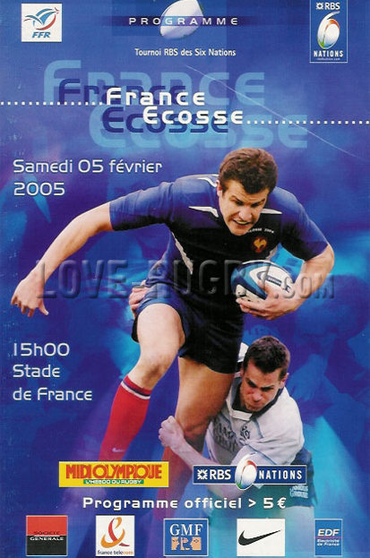 2005 France v Scotland  Rugby Programme