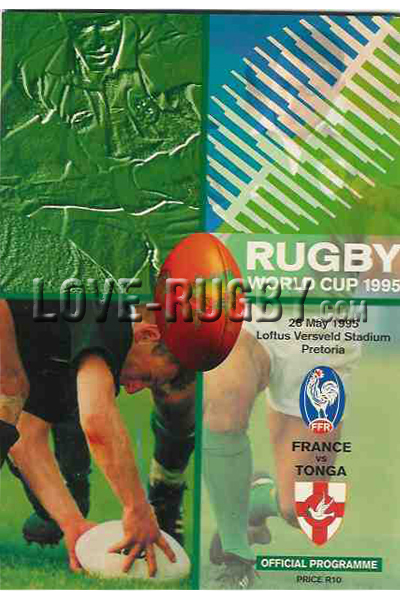 1995 France v Tonga  Rugby Programme