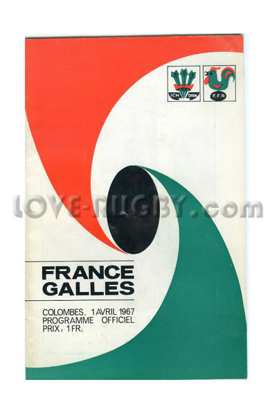 1967 France v Wales  Rugby Programme
