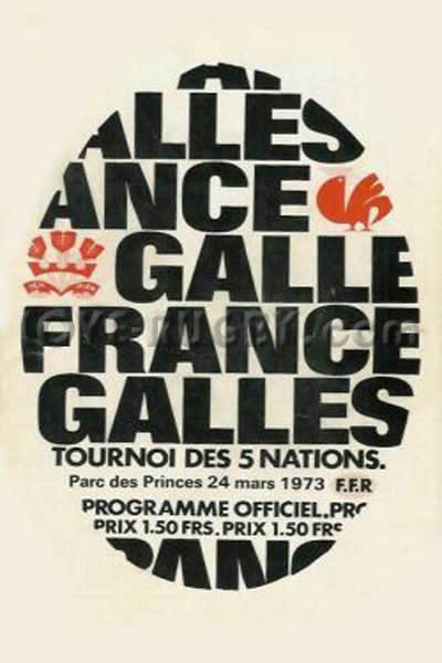 1973 France v Wales  Rugby Programme