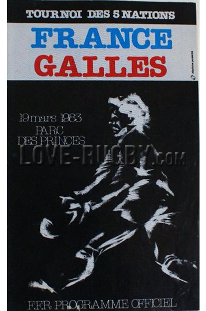 1983 France v Wales  Rugby Programme