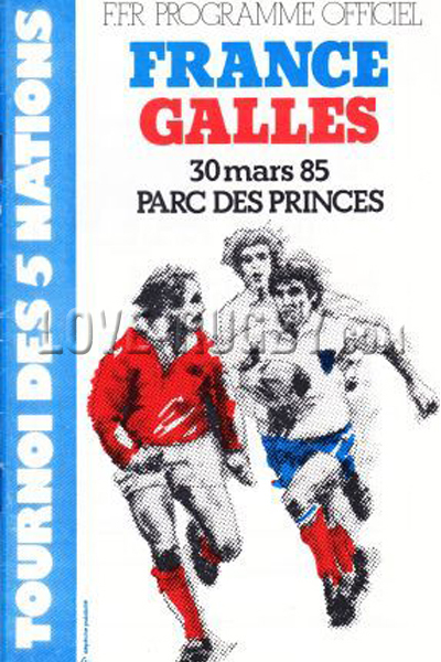 1985 France v Wales  Rugby Programme