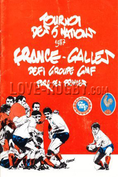 1987 France v Wales  Rugby Programme