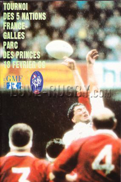 1989 France v Wales  Rugby Programme