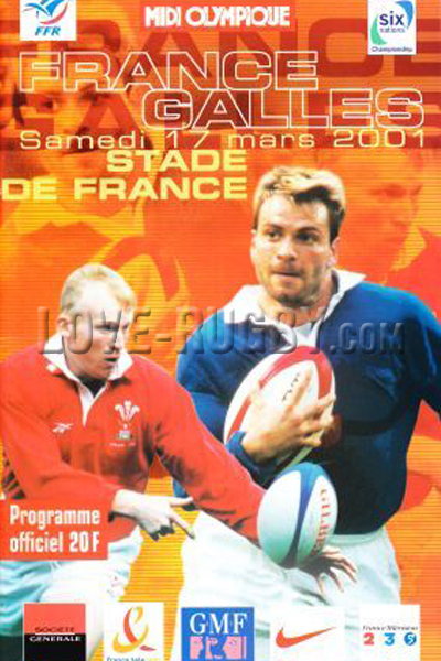 2001 France v Wales  Rugby Programme