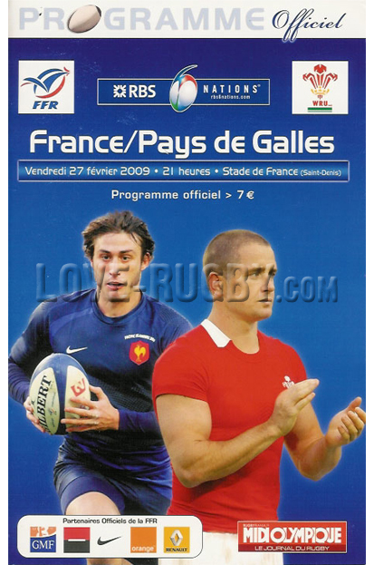 2009 France v Wales  Rugby Programme