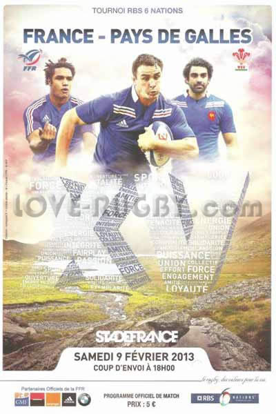 2013 France v Wales  Rugby Programme