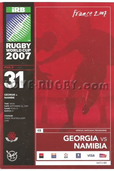 2007 Georgia v Namibia  Rugby Programme