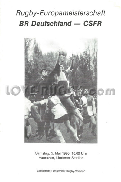 1990 Germany v Czechoslovkia  Rugby Programme