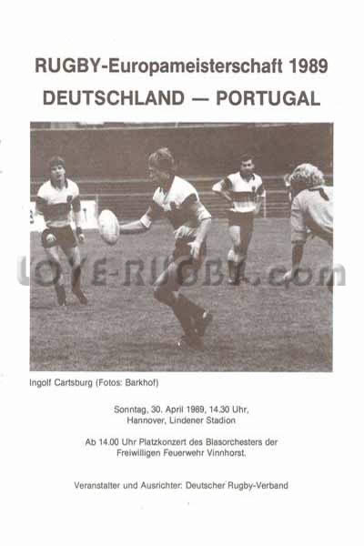 1989 Germany v Portugal  Rugby Programme