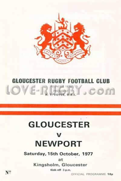 1977 Gloucester v Newport  Rugby Programme