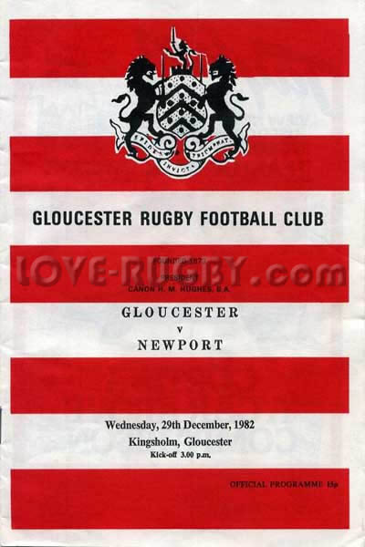1982 Gloucester v Newport  Rugby Programme