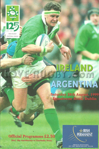 1999 Ireland v Argentina  Rugby Programme