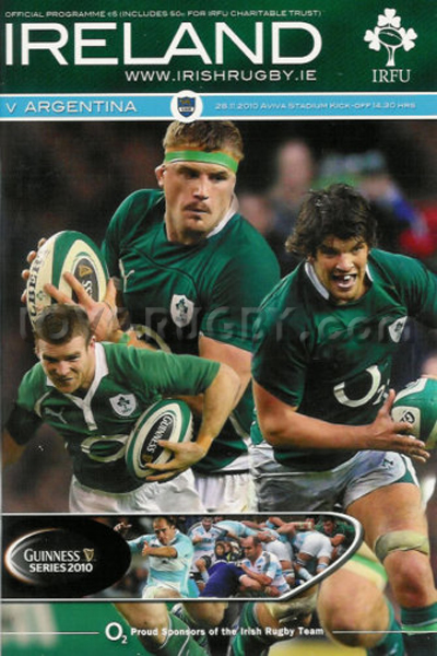 2010 Ireland v Argentina  Rugby Programme