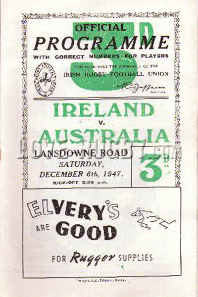 Ireland Australia 1947 memorabilia