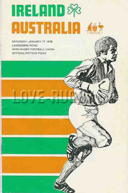 1976 Ireland v Australia  Rugby Programme