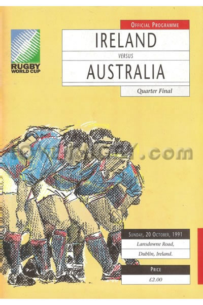 1991 Ireland v Australia  Rugby Programme