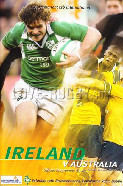 2005 Ireland v Australia  Rugby Programme