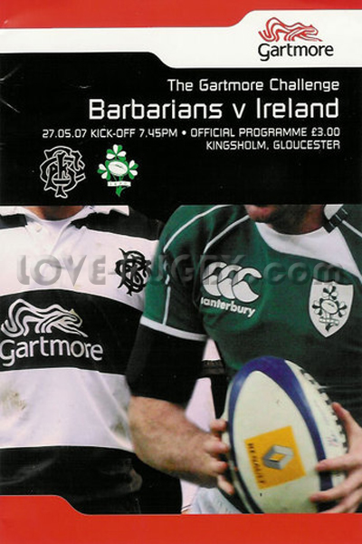 2008 Ireland v Barbarians  Rugby Programme