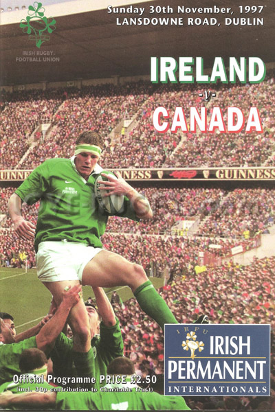 1997 Ireland v Canada  Rugby Programme