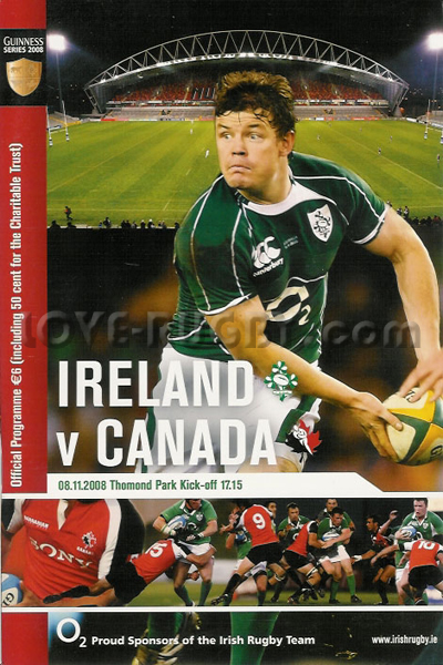 2008 Ireland v Canada  Rugby Programme