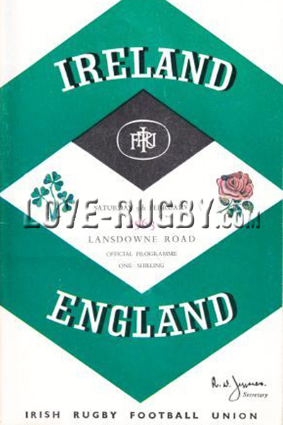 1963 Ireland v England  Rugby Programme