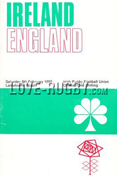 1969 Ireland v England  Rugby Programme