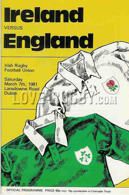 1981 Ireland v England  Rugby Programme