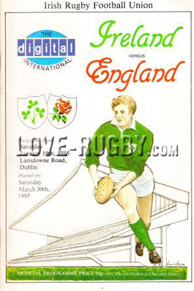 1985 Ireland v England  Rugby Programme