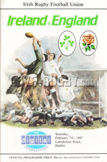 1987 Ireland v England  Rugby Programme