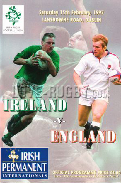 1997 Ireland v England  Rugby Programme