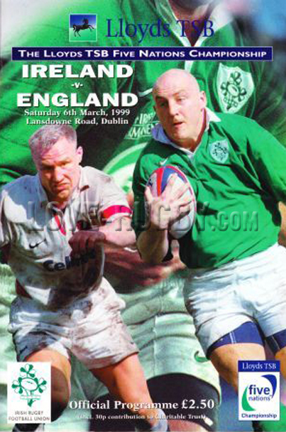 1999 Ireland v England  Rugby Programme