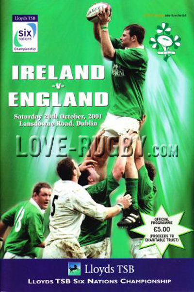 Ireland England 2001 memorabilia