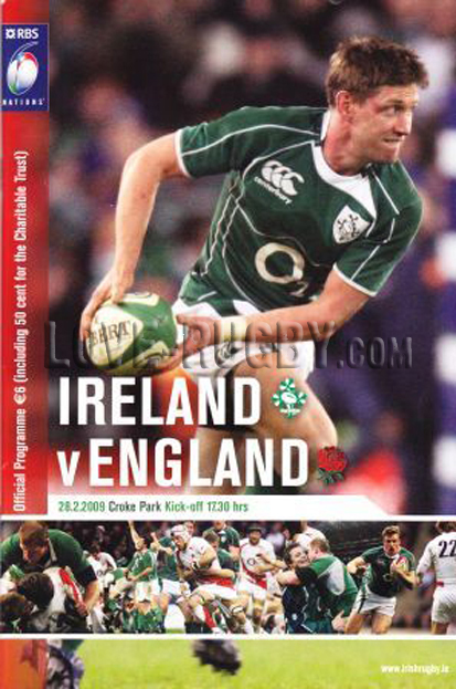 2009 Ireland v England  Rugby Programme