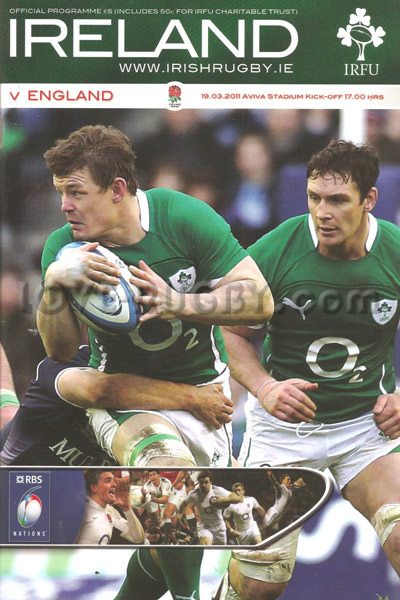 2011 Ireland v England  Rugby Programme