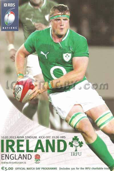 2013 Ireland v England  Rugby Programme