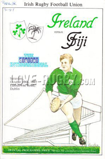 1985 Ireland v Fiji  Rugby Programme