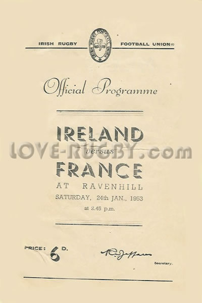 Ireland France 1953 memorabilia