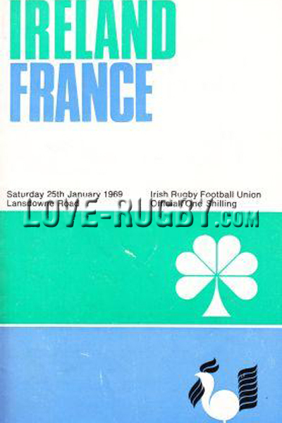 1969 Ireland v France  Rugby Programme