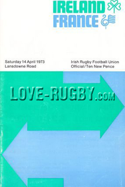 1973 Ireland v France  Rugby Programme