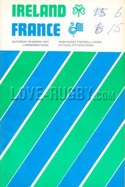 1977 Ireland v France  Rugby Programme